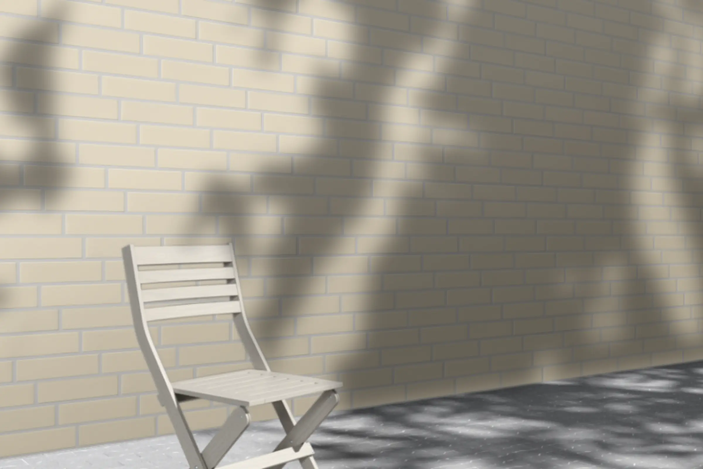 3D depiction of an exterior facade with StoBrick beige facade cladding